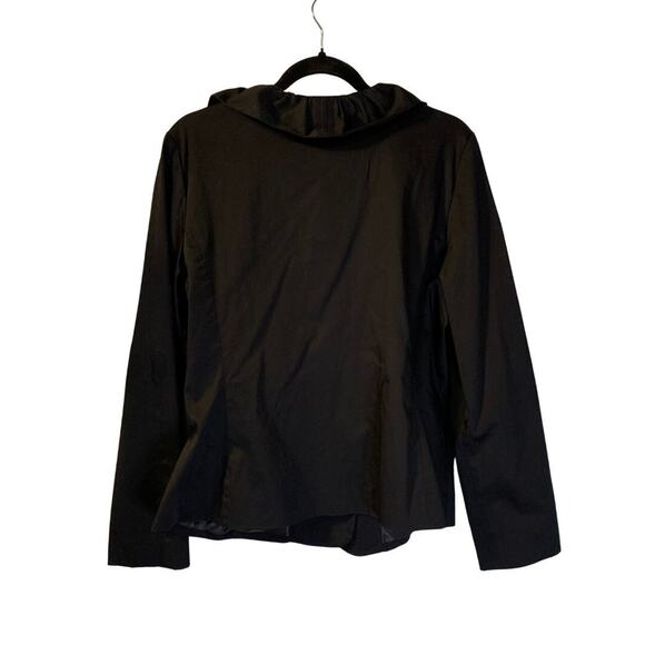 Sandro Women's Romantic Ruffled Jacket Size L NEW Black Cotton Poplin Summer - Picture 2 of 8